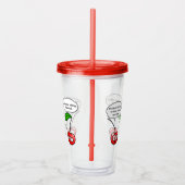 Funny Cherry Joke Cartoon Acryl Drinkbeker (Rechts)
