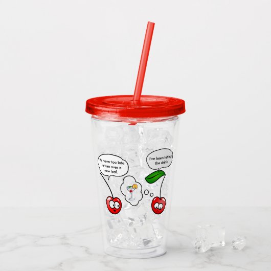 Funny Cherry Joke Cartoon Acryl Drinkbeker (Achterkant ijs)