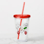 Funny Cherry Joke Cartoon Acryl Drinkbeker (Achterkant)
