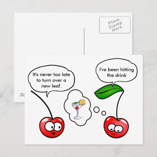 Funny Cherry Puns Joke Briefkaart (Voorkant / Achterkant)