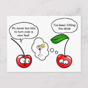Funny Cherry Puns Joke Briefkaart
