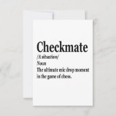 Funny Chess Checkmate Definition Chess Lover Bedankkaart (Voorkant)