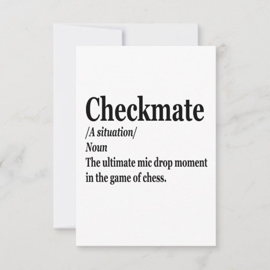 Funny Chess Checkmate Definition Chess Lover Bedankkaart (Voorkant)