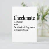 Funny Chess Checkmate Definition Chess Lover Bedankkaart (Staand voorkant)