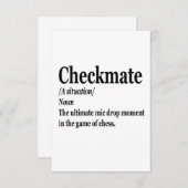 Funny Chess Checkmate Definition Chess Lover Bedankkaart (Voorkant / Achterkant)