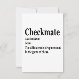 Funny Chess Checkmate Definition Chess Lover Bedankkaart