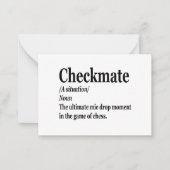 Funny Chess Checkmate Definition Chess Lover Notitiekaartje (Voorkant)