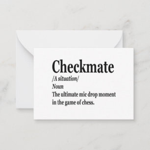 Funny Chess Checkmate Definition Chess Lover Notitiekaartje