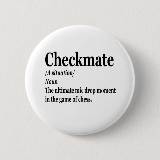 Funny Chess Checkmate Definition Chess Lover Ronde Button 5,7 Cm (Voorkant)