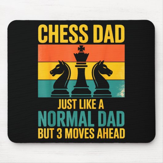 Funny Chess Dad Like Normal Dad Three Moves Ahead Muismat (Voorkant)