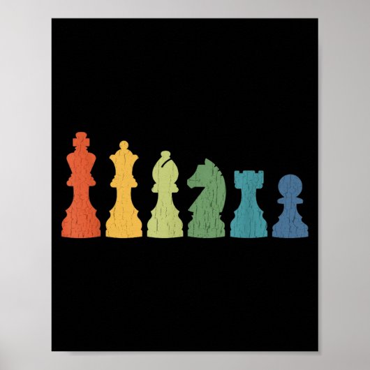 Funny Chess Eces Board Game Lover Player Themed Ch Poster (Voorkant)