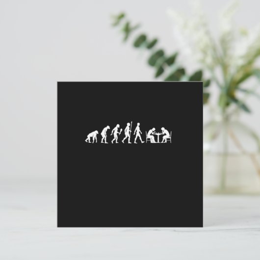 Funny Chess Evolution Chess Player Gift Idee Kaart (Staand voorkant)