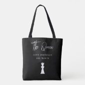 Funny Chess geeft de koningin waar ze maar wil Tote Bag (Achterkant)
