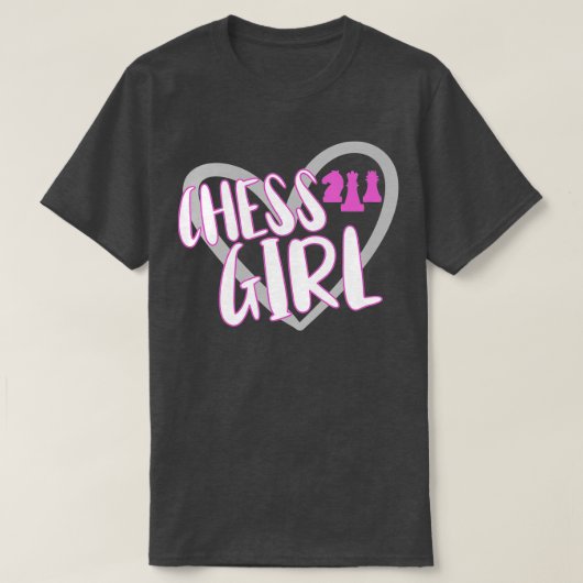 Funny Chess Girl Heart Chess T-shirt (Design voorkant)