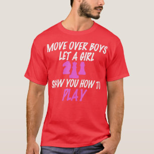 Funny Chess Girl verhuist over boys T-shirt