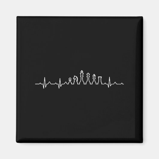 Funny Chess Heartbeat Checkers Board Game Tourname Magneet (Voorkant)