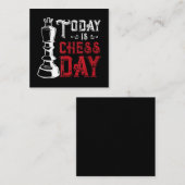 Funny Chess King Castling Design Vierkante Visitekaartje (Voorkant / Achterkant)