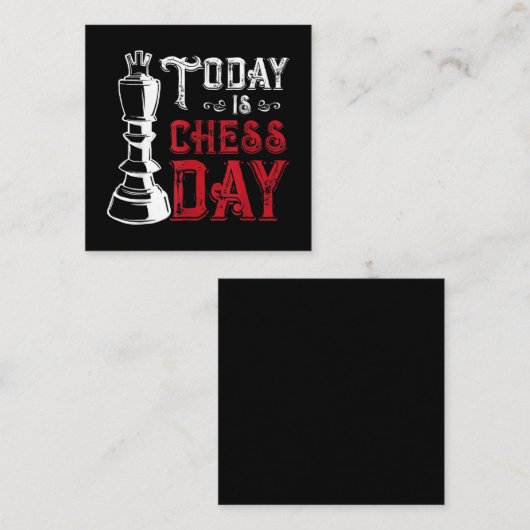 Funny Chess King Castling Design Vierkante Visitekaartje (Voorkant / Achterkant)