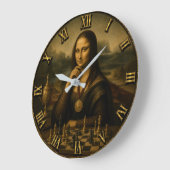 Funny Chess Mona Lisa Chess Master Art Decor Grote Klok (Hoek)
