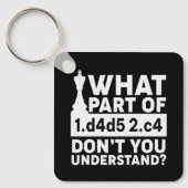 Funny Chess Move Black en White Sleutelhanger (Voorkant)