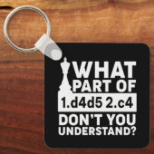 Funny Chess Move Black en White Sleutelhanger (Voorkant)