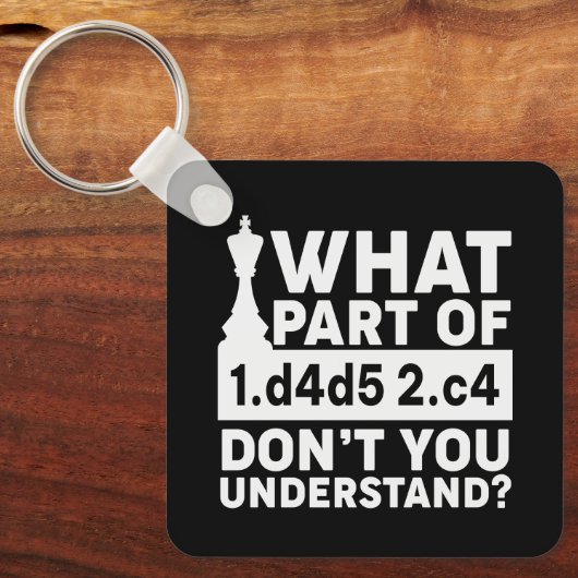 Funny Chess Move Black en White Sleutelhanger (Voorkant)