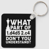 Funny Chess Move Black en White Sleutelhanger (Achterkant)