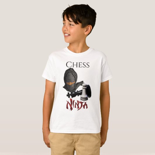 Funny Chess Ninja Chess Player T-shirt (Voorkant volledig)