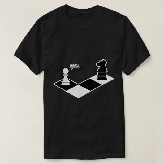 Funny Chess Pawn vs Knight Design T-shirt (Design voorkant)