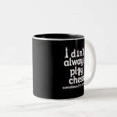 Funny Chess Player, die ik niet altijd schaak Tweekleurige Koffiemok (Voorkant rechts)