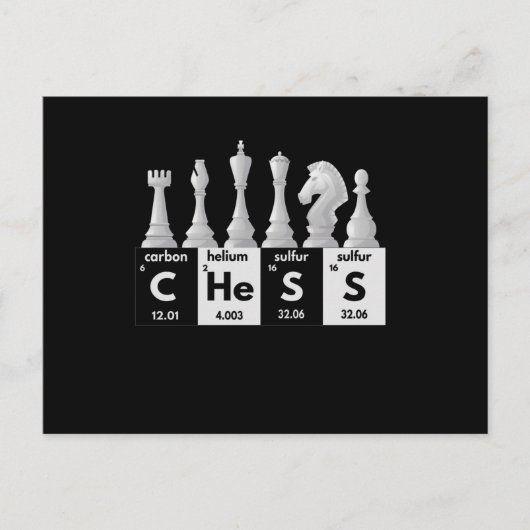 Funny Chess Player Game Board Periodic Table Gift Briefkaart (Voorkant)