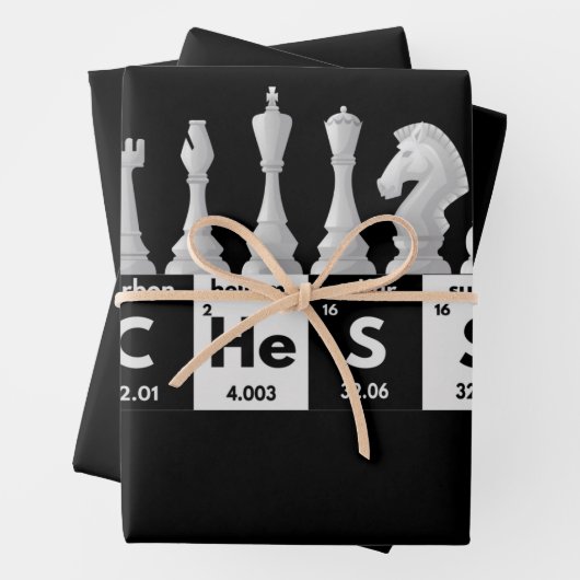 Funny Chess Player Game Board Periodic Table Gift Inpakpapier Vel (In situ)