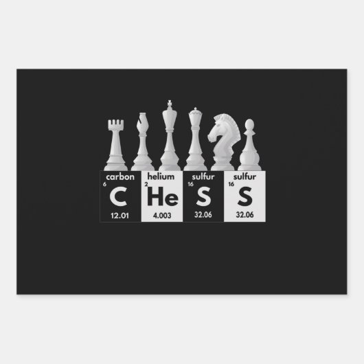 Funny Chess Player Game Board Periodic Table Gift Inpakpapier Vel (Voorkant)