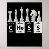 Funny Chess Player Game Board Periodic Table Gift Poster (Voorkant)