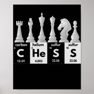 Funny Chess Player Game Board Periodic Table Gift Poster