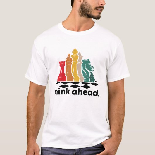 Funny Chess Player Grand Master Retro Think Ahead T-shirt (Voorkant)