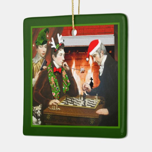 Funny Chess Player Keramisch Ornament (Links)