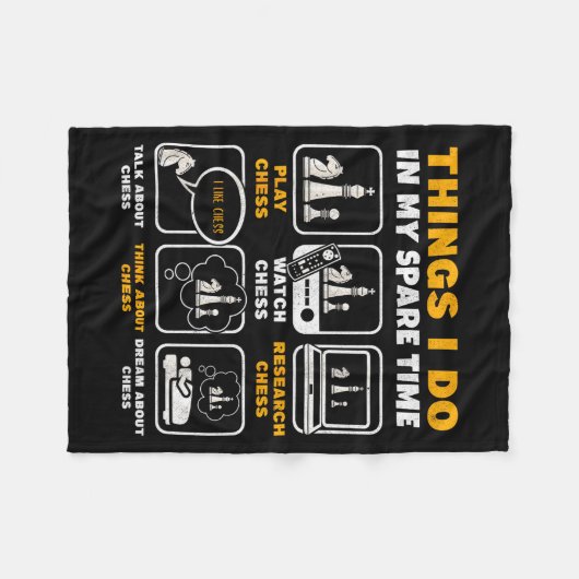 Funny Chess Player Things I Do In My Spare Time Fleece Deken (Voorkant (Horizontaal))