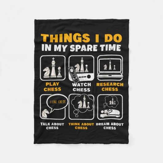 Funny Chess Player Things I Do In My Spare Time Fleece Deken (Voorkant)