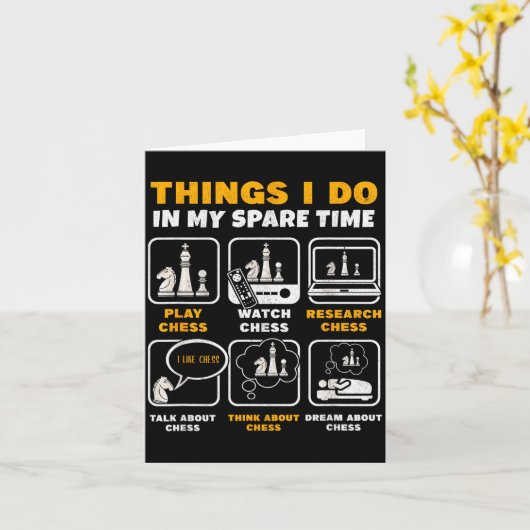 Funny Chess Player Things I Do In My Spare Time Kaart (Gele Bloem)