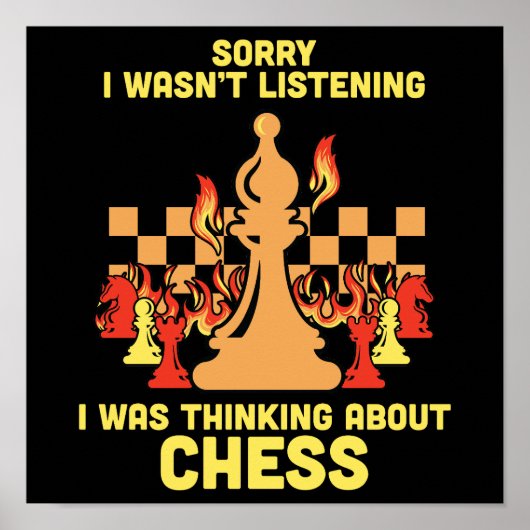 Funny Chess Quote Gift for Chess Players & Lovers Poster (Voorkant)