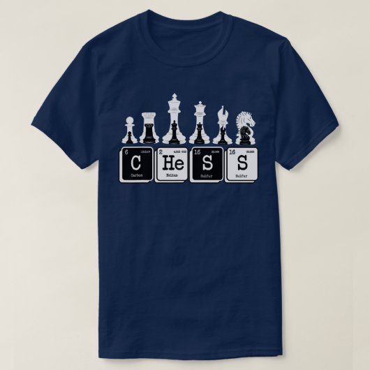 Funny Chess Set punts Periodic Table Board Game P T-shirt (Design voorkant)
