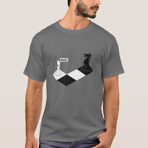 Funny Chess T-shirt Knight Screaming op Pawn - voo