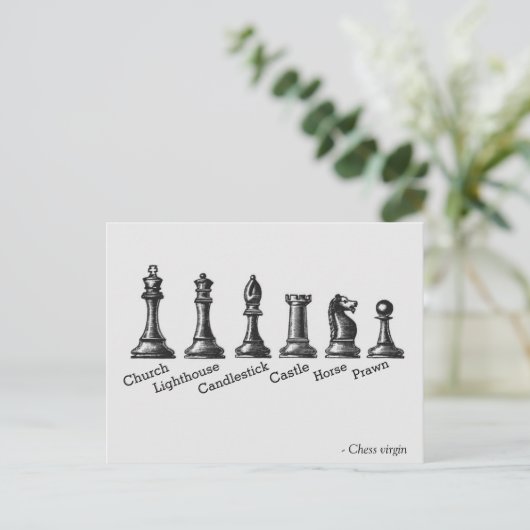 Funny Chess Virgin Briefkaart (Staand voorkant)