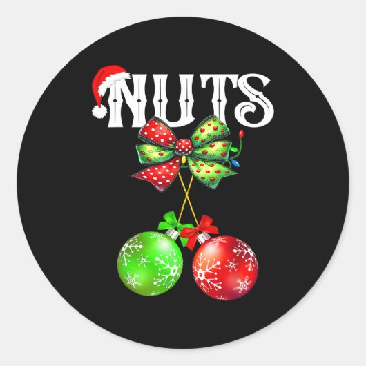 Funny Chest Nuts Chestnuts Matching Family Christm Ronde Sticker (Voorkant)