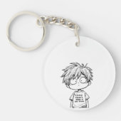 Funny Chibi Anime Boy Acrylic Keychain (Voorkant)