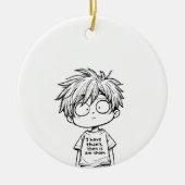Funny Chibi Anime Boy Ornament (Voorkant)