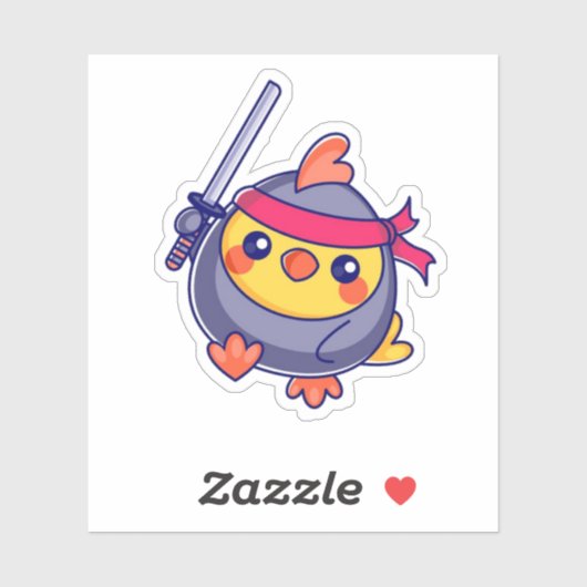 Funny Chibi Ninja Chick Sticker (Vel)
