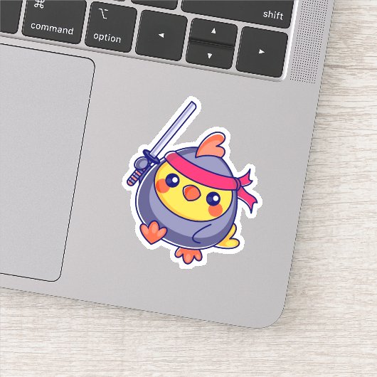 Funny Chibi Ninja Chick Sticker (Detail)