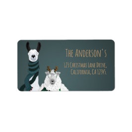 Funny Chic Cute Llama & Sheep Return Address Etiket